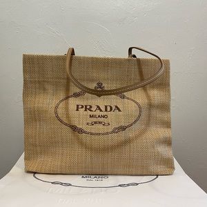 MEDIUM PRADA RAFFIA GIFT WITH PURCHASE BAG PRADA RESORT STORES